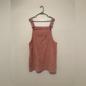 Women’s blush pink overall dress